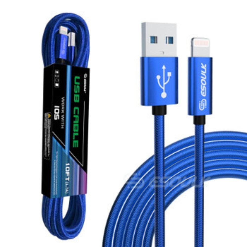 10FT USB Cable For IPhone XS/XR/XS MAX 1.7A - Family comes first essentialsDC - THE CEOBlue