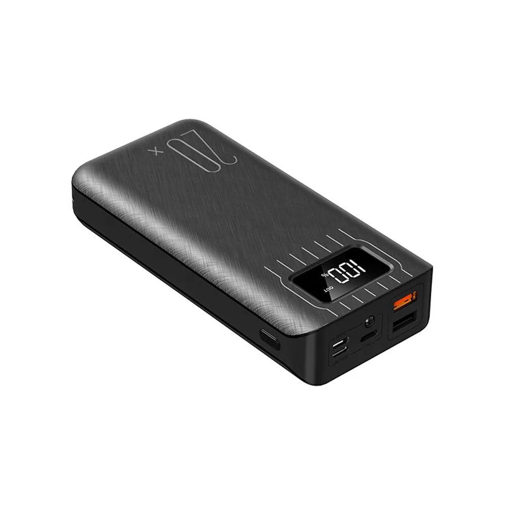20000mAh External Battery Power Bank Dual USB With LED Flashlight - Family comes first essentialsDC - THE CEORed Black