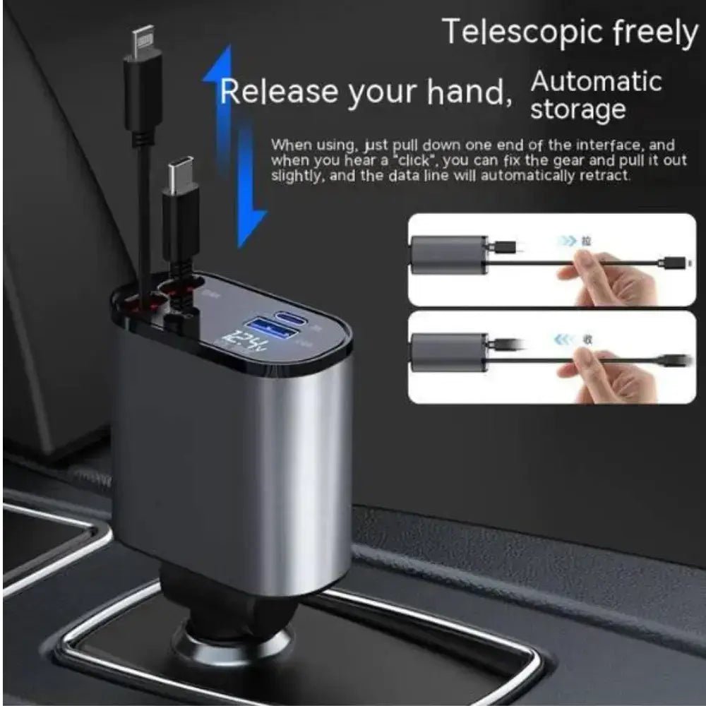 FAST 100W Car Phone Charger Lighter USB And TYPE - C Adapter - Family comes first essentialsDC - THE CEOLightning (iPhone)