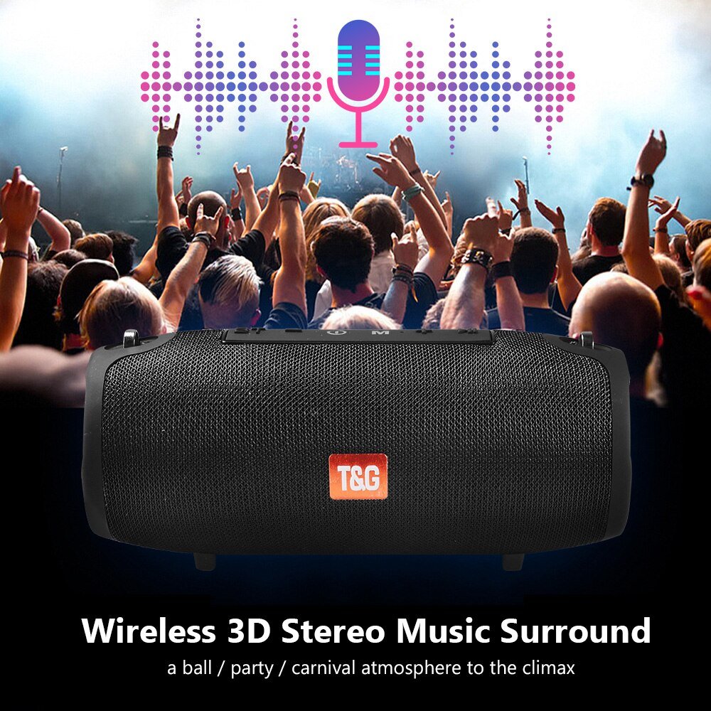 Large Waterproof Wireless Portable Bluetooth Speaker With Strap - Family comes first essentialsDC - THE CEOBlue/Red