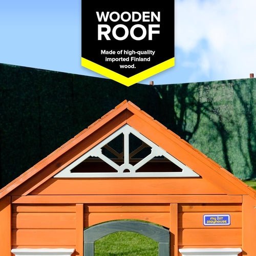 Wooden Playhouse with Door, Open Design, Flowerpots - Family comes first essentials Family comes first essentials 2f9e2e1a - 59d7 - 437a - afa9 - 402b30f0e242